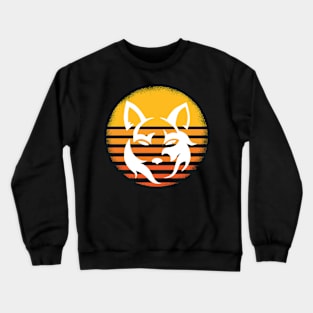 Retro Wolf Sun Crewneck Sweatshirt